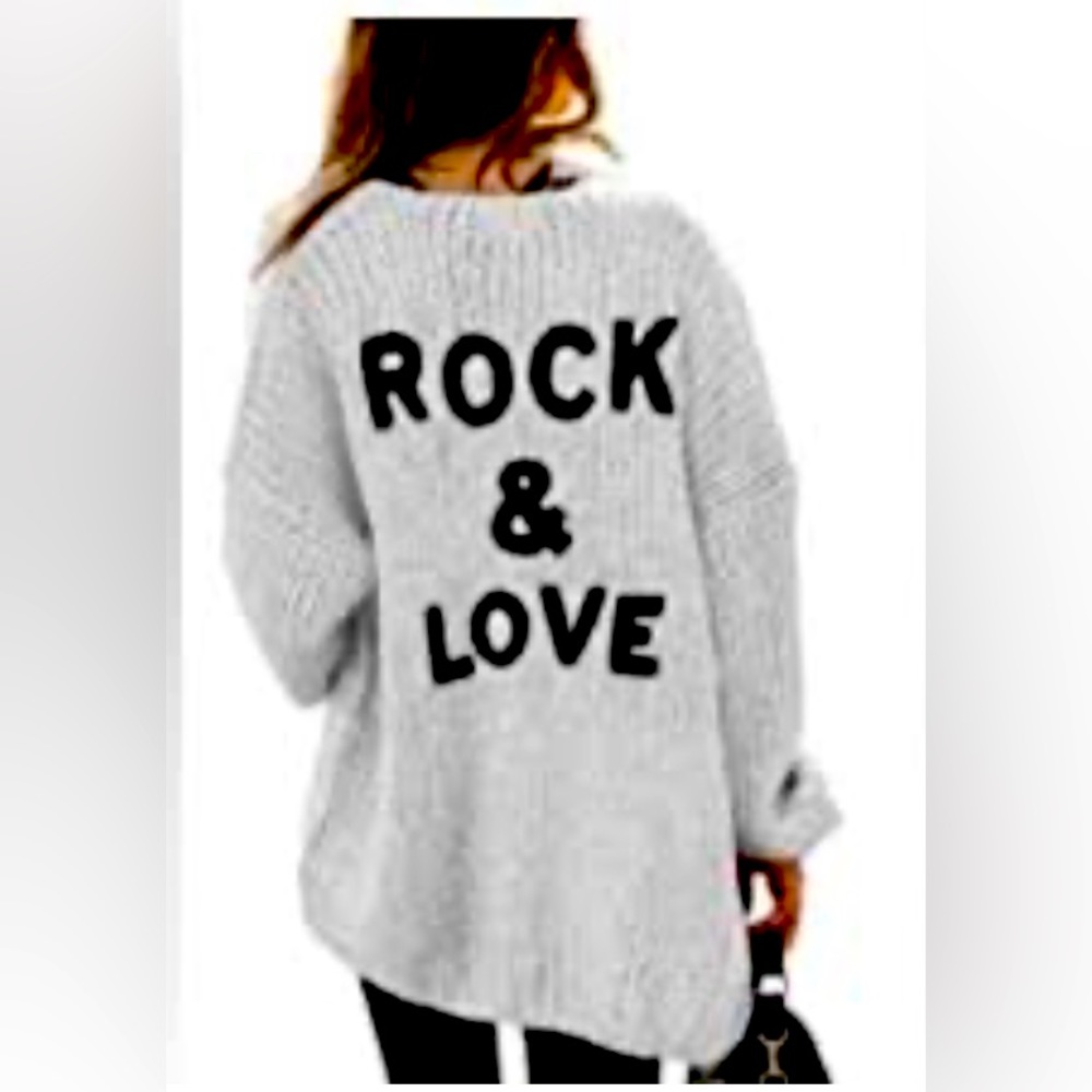 NWT Stunningly soft grey sweater! Rock and Love